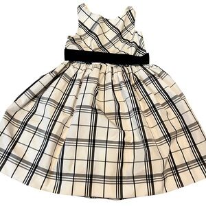 Polo Ralph Lauren Christmas Dress Ivory and white plaid with black sash size 6